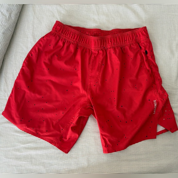 Legends Red black splatter Men's Athletic Shorts - Picture 1 of 2